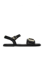 U.S. Polo Assn. Sandały EO-TEMPE002W/6L1 Czarny. Czarne sandały damskie U.S. Polo Assn., bez wzorów, ze skóry, bez obcasa, na płaskiej podeszwie. Za 299.99 zł.