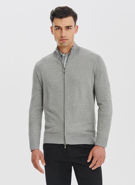 PAKO LORENTE - Szary rozpinany sweter męski. Szare kardigany męskie Pako Lorente, na jesień, m, bez wzorów, z poliamidu, bez kołnierzyka. Za 149.99 zł.