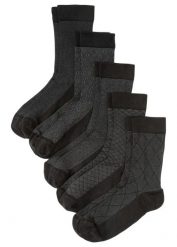 Skarpety z nieuciskającym ściągaczem (5 par). Czarne skarpetki męskie bonprix, bez wzorów. Za 52.99 zł.