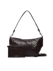 Calvin Klein Torebka Woven Shoulder Bag LV04F3546G Brązowy. Brązowe torebki klasyczne damskie CALVIN KLEIN, bez wzorów, ze skóry, bez dodatków. Za 569.99 zł.