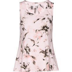 Top w kwiaty bonprix stary jasnoróżowy - czarny. Czerwone topy damskie bonprix, bez wzorów, bez kołnierzyka. Za 37.99 zł.