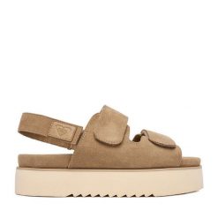 Sandały Roxy. Brązowe sandały damskie Roxy, bez wzorów, bez obcasa, na płaskiej podeszwie. Za 179.99 zł.