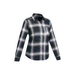 Koszula trekkingowa z długim rękawem TRAVEL100 warm damska. Szare koszule damskie FORCLAZ, xl, bez wzorów, z bawełny, bez kołnierzyka, bez ramiączek. Za 79.99 zł.