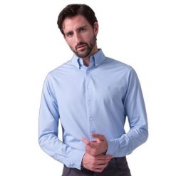 Koszula jeździecka z długim rękawem PS of Sweden Roberto. Niebieskie koszule męskie PS OF SWEDEN, xl, bez wzorów, z materiału, bez kołnierzyka, bez ramiączek. Za 436.50 zł.