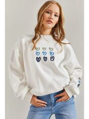 Bianco Lucci Bluza w kolorze białym rozmiar: S. Białe bluzy bez kaptura damskie Bianco Lucci, s, z bawełny. Za 86.99 zł.