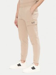EA7 Emporio Armani Spodnie dresowe 8NPP67 PJVRZ U6155 Beżowy Regular Fit. Brązowe spodnie dresowe męskie EA7 Emporio Armani, bez wzorów, z bawełny. Za 269.99 zł.