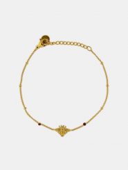 MOODE Bransoletka "Rose" z elementem ozdobnym rozmiar: onesize. Czerwone bransoletki damskie MOODE, ze stali. Za 43.99 zł.