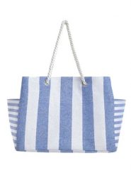 BLE Shopper bag w kolorze biało-błękitnym - 43 x 30 x 20 cm rozmiar: onesize. Białe shopper bag damskie BLE, bez wzorów, z materiału, na ramię, bez dodatków. Za 42.47 zł.