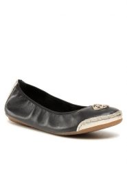 Rieker Baleriny 41462-00 Czarny. Czarne baleriny damskie Rieker, bez wzorów, ze skóry, bez obcasa. Za 269.99 zł.