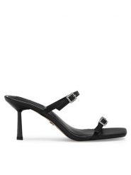 Nine West Klapki ZL23005-1CC Czarny. Czarne klapki damskie Nine West, bez wzorów, ze skóry, bez obcasa. Za 239.99 zł.
