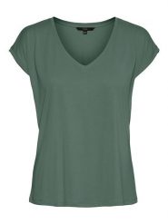 Vero Moda Koszulka "Filli" w kolorze zielonym rozmiar: S. Zielone bluzki damskie Vero Moda, s, bez wzorów, bez kołnierzyka. Za 57.06 zł.