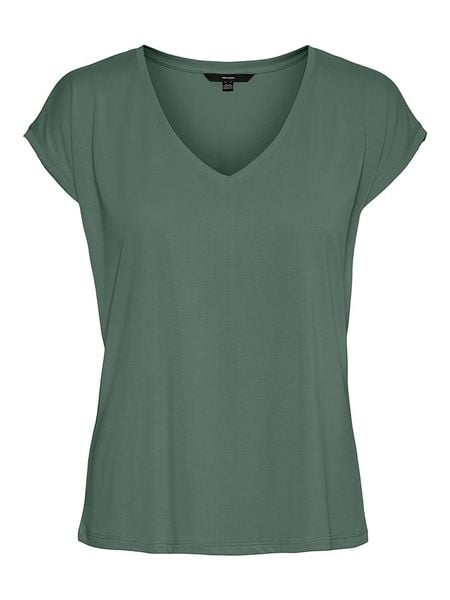 Vero Moda Koszulka "Filli" w kolorze zielonym rozmiar: S. Zielone bluzki damskie Vero Moda, s, bez wzorów, bez kołnierzyka, bez ramiączek. Za 65.69 zł.