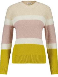 EDITION Sweter w kolorze kremowo-jasnoróżowo-żółtym rozmiar: 42. Brązowe swetry klasyczne damskie EDITION, z bawełny, bez kołnierzyka. Za 149.66 zł.