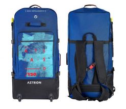 Plecak/torba na kółkach na sup kajak Aztron Altas Roller Bag 120l. Niebieskie plecaki męskie Aztron, bez wzorów, z materiału. Za 399.99 zł.