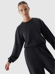 4F Bluza 4FAW23TSWSF701 Czarny Regular Fit. Czarne bluzy bez kaptura damskie 4f, xs, z syntetyku. Za 99.99 zł.