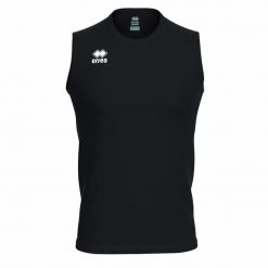 Dziecięcy tank top Errea Evo. Czarne koszulki dziewczęce ERREA, bez wzorów, z bawełny, bez ramiączek. Za 116.00 zł.