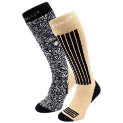 Skarpety narciarskie - 2 pary - czarne wielokolorowe. Czarne skarpetki damskie POEDERBAAS, bez wzorów, z elastanu. Za 177.72 zł.