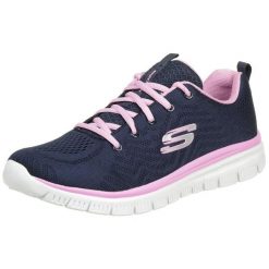 Skechers Graceful Buty Sportowe Damskie. Niebieskie buty sportowe na co dzień damskie Skechers, bez wzorów, z materiału, trekkingowe. W wyprzedaży za 255.90 zł.