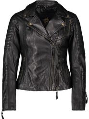 Apple of Eden Skórzana kurtka w kolorze czarnym rozmiar: 44. Czarne kurtki damskie Apple of Eden, bez wzorów, ze skóry, bez kaptura. Za 500.99 zł.