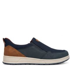 Półbuty Bugatti. Niebieskie półbuty męskie Bugatti, bez zapięcia. Za 289.99 zł.