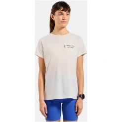 Koszulka z krótkim rękawem damska ODLO T-shirt crew neck s/s ESSENTIAL PRINT. Brązowe t-shirty damskie Odlo, l, bez wzorów, z poliesteru, bez kołnierzyka. Za 179.99 zł.