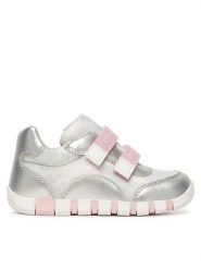 Geox Sneakersy B Iupidoo Girl B3558A 0AS54 C0566 Srebrny. Szare buty sportowe dziewczęce Geox, bez wzorów, z materiału, bez zapięcia. Za 249.99 zł.