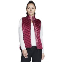 Kamizelka turystyczna damska GO Shield Shine Vest. Czerwone kamizelki damskie Skechers, m, z poliesteru. Za 249.99 zł.