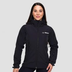 Kurtka damska turystyka softshell z kapturem czarna. Czarne kurtki damskie GYMBEAM, m, bez wzorów, z materiału, z kapturem. Za 184.90 zł.