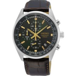 Seiko Mężczyźni zegarek Chronograph Zegarki męskie 1 ct Męskie. Brązowe zegarki męskie Seiko, srebrne. Za 937.99 zł.