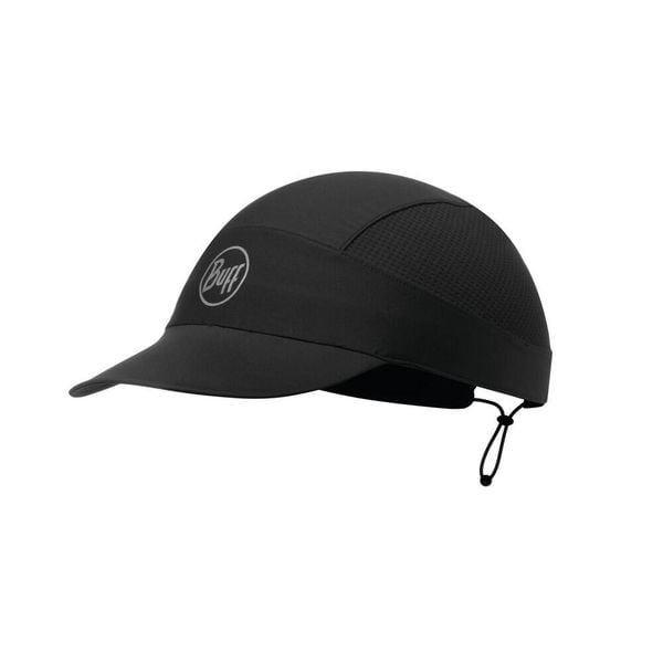 Czapka do biegania Buff Pack Speed Cap. Czarne czapki męskie Buff, bez wzorów, z tkaniny, eleganckie. W wyprzedaży za 142.00 zł.