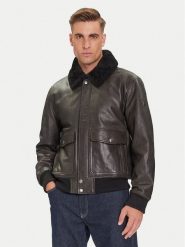 JOOP! Kurtka skórzana Falko 80000864 Szary Regular Fit. Szare kurtki męskie Joop!, m, bez wzorów, ze skóry, bez kaptura. Za 2,179.00 zł.
