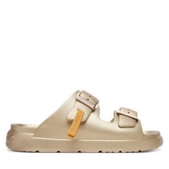 Sandały D.Franklin. Żółte sandały damskie D.Franklin, bez wzorów, bez obcasa, na płaskiej podeszwie. Za 169.99 zł.