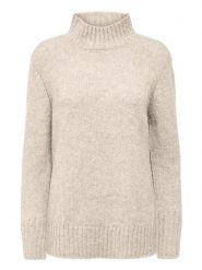ONLY Sweter w kolorze kremowym rozmiar: S. Brązowe golfy damskie Only, s, bez kołnierzyka. Za 96.60 zł.