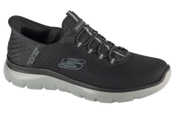 Buty sportowe Sneakersy męskie, Slip-Ins Summits - High Range. Czarne buty sportowe na co dzień męskie Skechers, z materiału, bez zapięcia, trekkingowe. Za 329.99 zł.