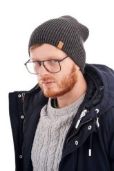 Męska czapka Brødrene cz7 9920 c. szara. Szare czapki męskie na jesień, bez wzorów, eleganckie. Za 49.90 zł.