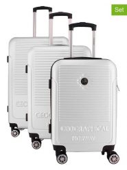 Geographical Norway 3-częściowy zestaw "Santiago" w kolorze białym rozmiar: onesize. Białe walizki Geographical Norway, bez wzorów, z materiału. Za 347.99 zł.