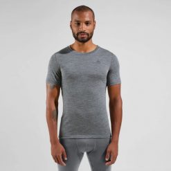 Koszulka termoaktywna z krótkim rękawem męska Odlo MERINO 200. Szare bielizna termoaktywna męska Odlo, l, z materiału, bez ramiączek, narciarskie. Za 393.30 zł.
