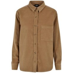 Koszula Damska Sztruks Oversized. Brązowe koszule damskie Urban Classics, xl, bez wzorów, ze sztruksu, bez kołnierzyka, bez ramiączek. Za 206.99 zł.