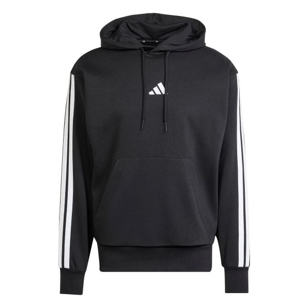 Bluza z kapturem adidas Essentials 3-Stripes Fleece. Czarne bluzy z kapturem męskie Adidas, na zimę, xl, z bawełny. Za 200.99 zł.