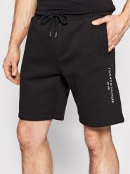 Tommy Hilfiger Szorty sportowe Logo MW0MW22198 Czarny Regular Fit. Czarne szorty męskie Tommy Hilfiger, l, z bawełny. Za 399.99 zł.