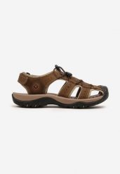 Brązowe Sandały Sportowe ze Skóry Naturalnej z Regulowaną Cholewką i Rzepem Acridana. Brązowe sandały męskie Born2be, z jeansu, bez zapięcia. Za 159.99 zł.