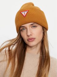 Guess Czapka AW5234 VIS01 Brązowy. Brązowe czapki zimowe damskie Guess, z materiału. Za 229.99 zł.