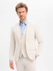 Finshley & Harding kurtka modułowa Mężczyźni Slim Fit Sztuczne włókno beżowy, 48. Brązowe kurtki męskie Finshley & Harding, m, bez wzorów, z włókna, biznesowe, bez kaptura. Za 399.95 zł.