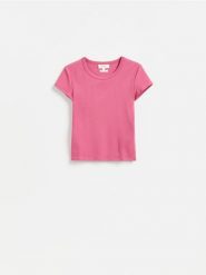 T-shirt z bawełny merceryzowanej - jasnofioletowy. Fioletowe t-shirty damskie Reserved, l, bez wzorów, z bawełny, bez kołnierzyka. Za 89.99 zł.