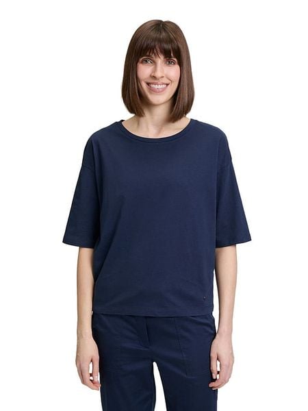 BETTY & CO Koszulka w kolorze granatowym rozmiar: S. Niebieskie bluzki damskie Betty & Co., s, bez wzorów, z bawełny, bez kołnierzyka. Za 72.95 zł.