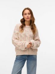 Vero Moda Sweter w kolorze beżowym rozmiar: M. Brązowe swetry klasyczne damskie Vero Moda, m, z wełny, bez kołnierzyka. Za 156.98 zł.