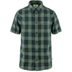 Koszula podróżnicza męska Fjallraven Ovik Travel Shirt S/S. Niebieskie koszule męskie Fjällräven, l, bez wzorów, z materiału, bez kołnierzyka, bez ramiączek. Za 456.15 zł.