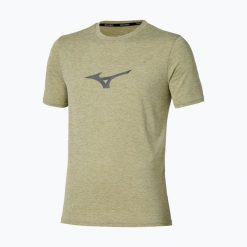 Koszulka do biegania męska Mizuno Core Runbird Tee. Zielone t-shirty sportowe męskie Mizuno, l, z materiału, bez ramiączek, do biegania. Za 149.99 zł.