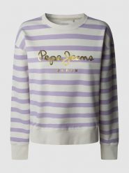 Pepe Jeans Bluza "Anna" w kolorze biało-fioletowym rozmiar: M. Białe bluzy bez kaptura damskie Pepe Jeans, m, z jeansu. Za 175.67 zł.