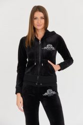 JUICY COUTURE Czarna bluza Arched Metallic. Czarne bluzy bez kaptura damskie Juicy Couture, s. W wyprzedaży za 369.99 zł.
